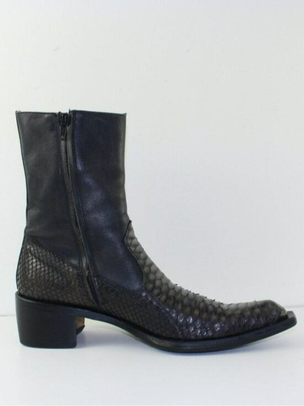 Shoto Italy Snake Skin Western Cowboy Style Ankle Boots (EU 40 / 7.5 US) - Picture 6 of 12